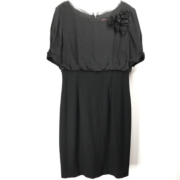 Eliza J Dress Black Silk Special Occasion Party Date Cocktail Wedding LBD Prom - Picture 1 of 16